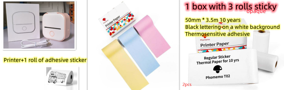 Portable Mini Thermal Label Printer - Bluetooth Photo & Price Tag