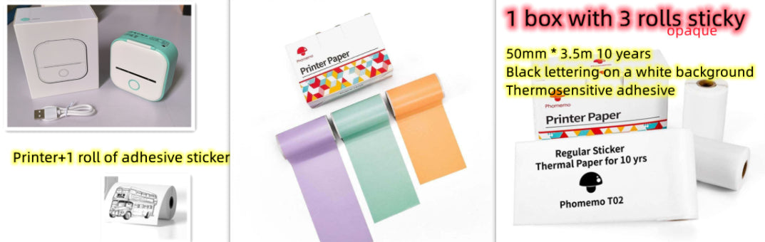 Portable Mini Thermal Label Printer - Bluetooth Photo & Price Tag