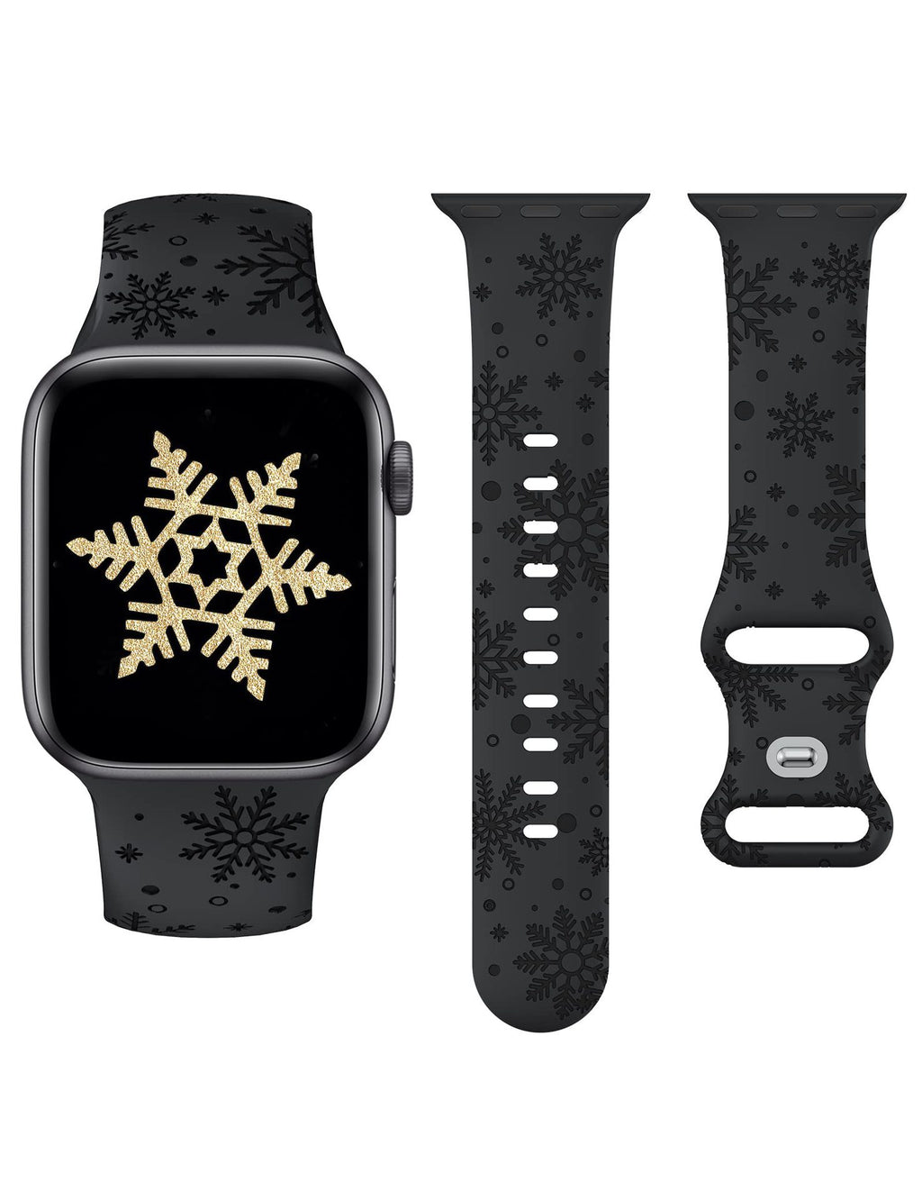 Festive Snowflake Silicone Apple Watch Strap - Christmas Edition
