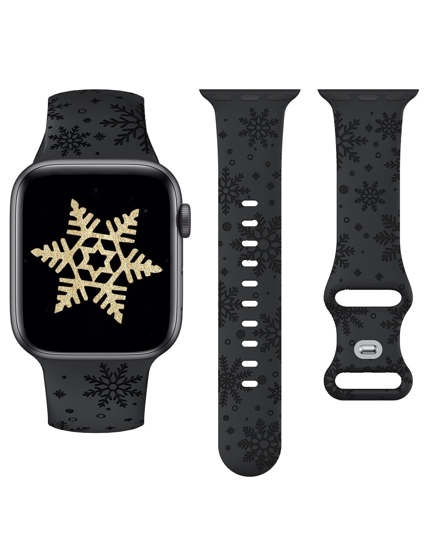 Festive Snowflake Silicone Apple Watch Strap - Christmas Edition