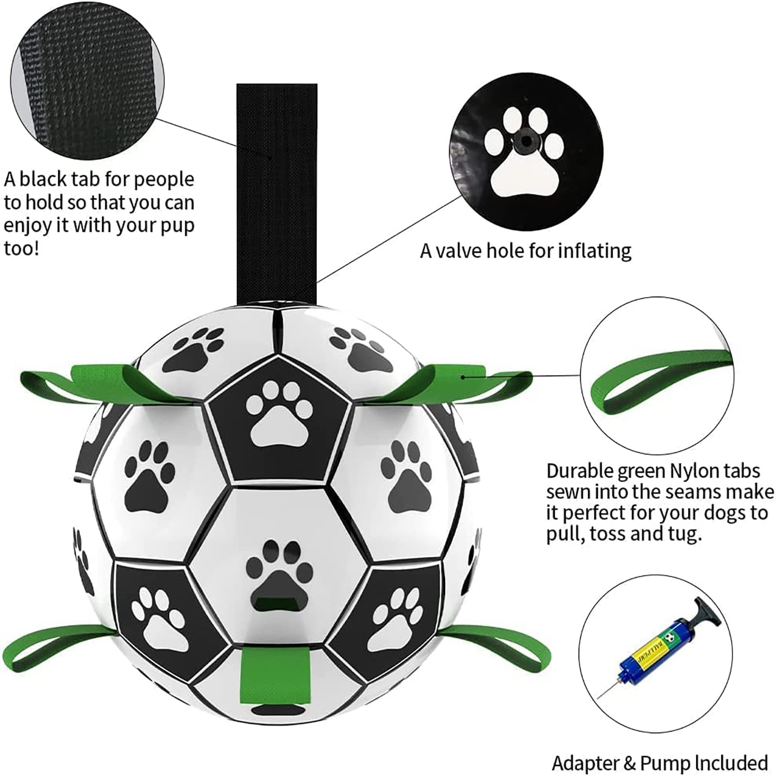 Interactive Dog Football Toy - Inflatable Training Ball for Large Dogs