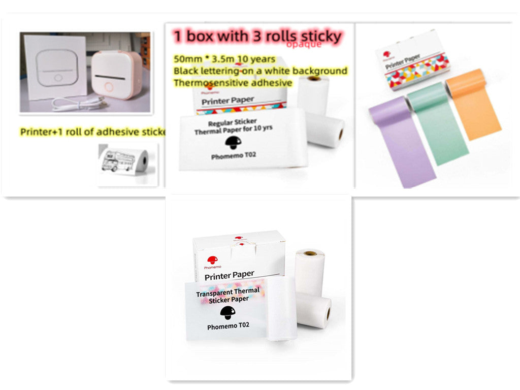 Portable Mini Thermal Label Printer - Bluetooth Photo & Price Tag