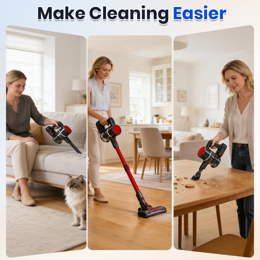 Cordless Stick Vacuum Cleaner with LED Light
