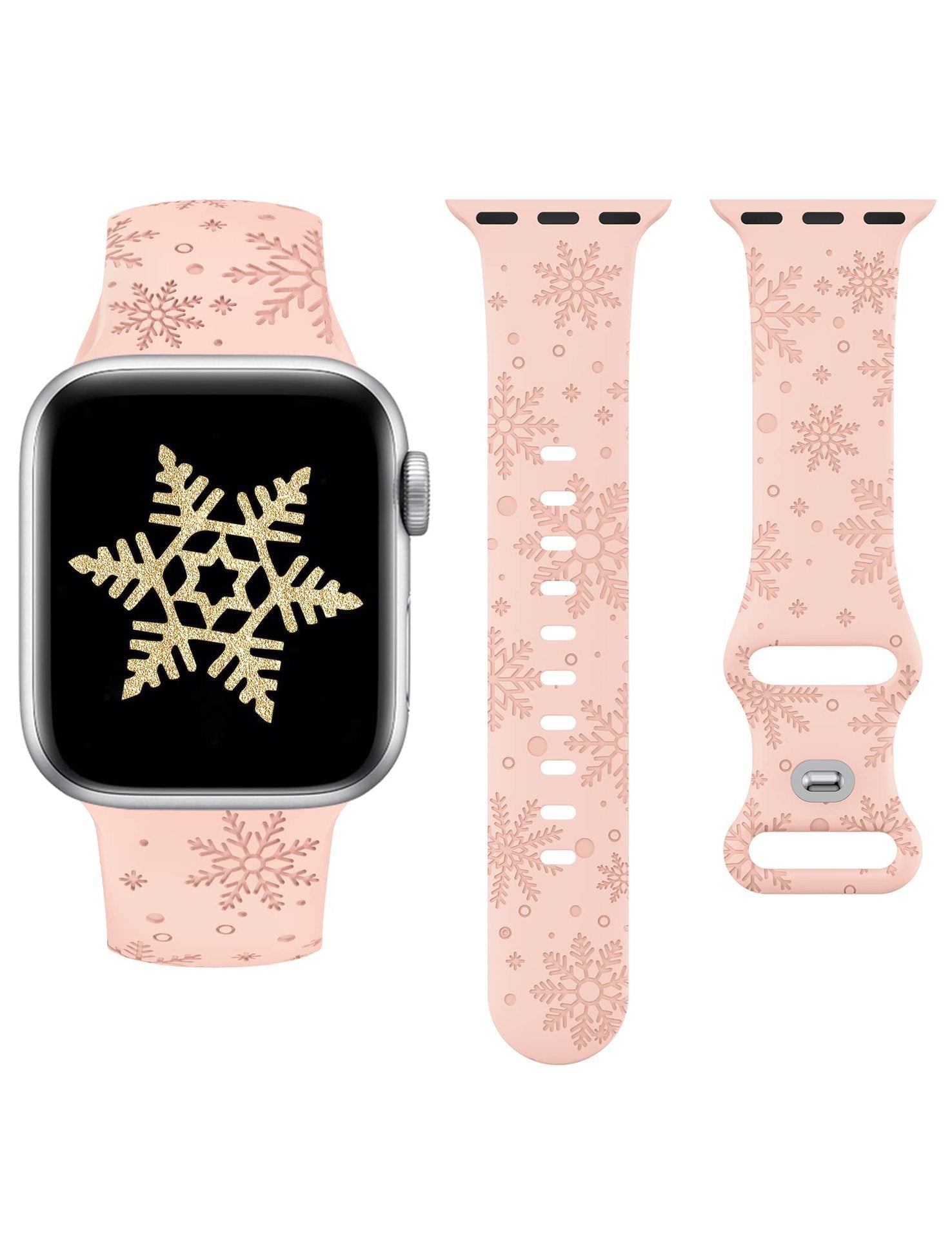 Festive Snowflake Silicone Apple Watch Strap - Christmas Edition