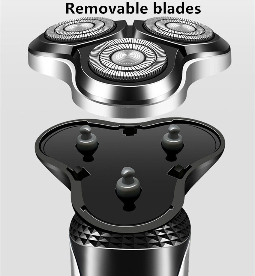 Waterproof Electric Rotary Shaver - 3-in-1 Trimmer