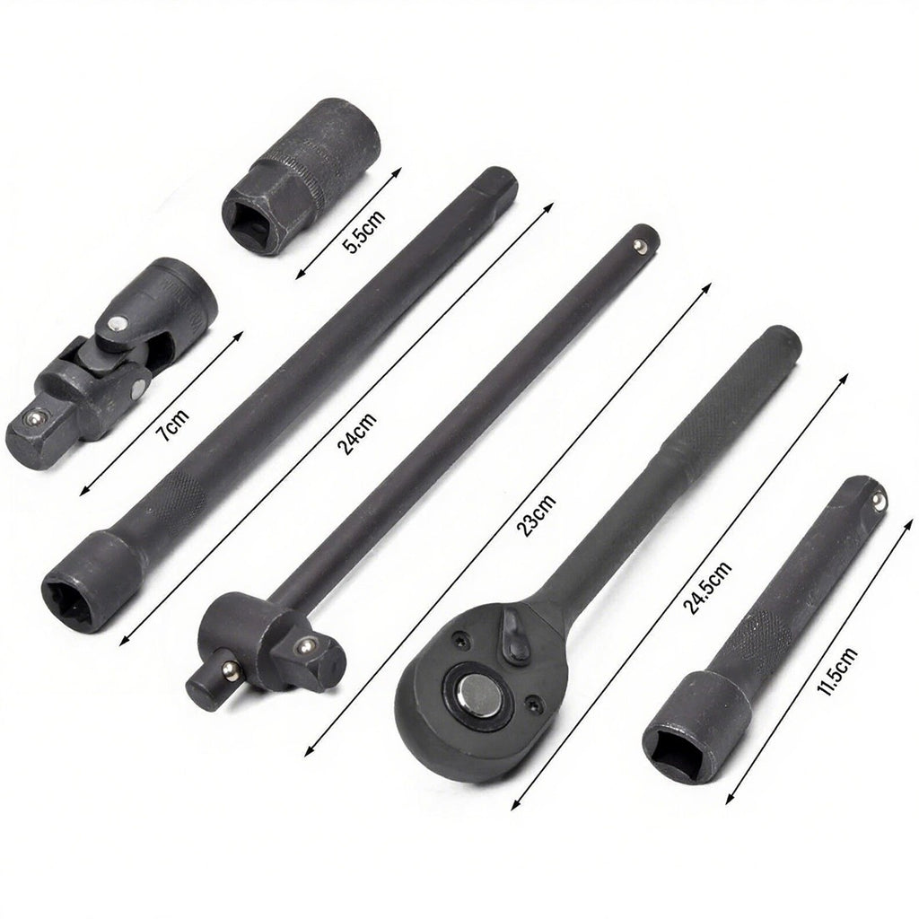 Heavy-Duty Ratchet Wrench Socket Set - 8-32mm with Case