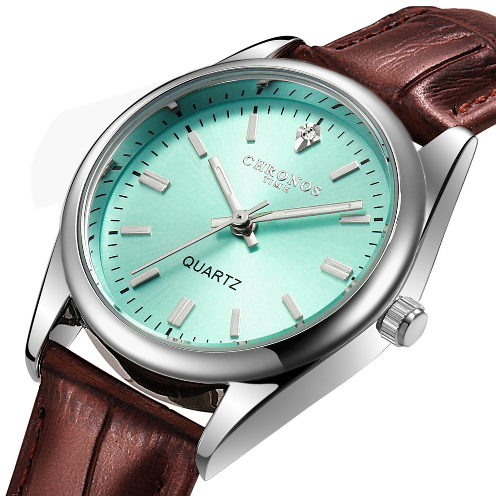 Women's Leather Strap Watch - Luminous Quartz Fashion Timepiece