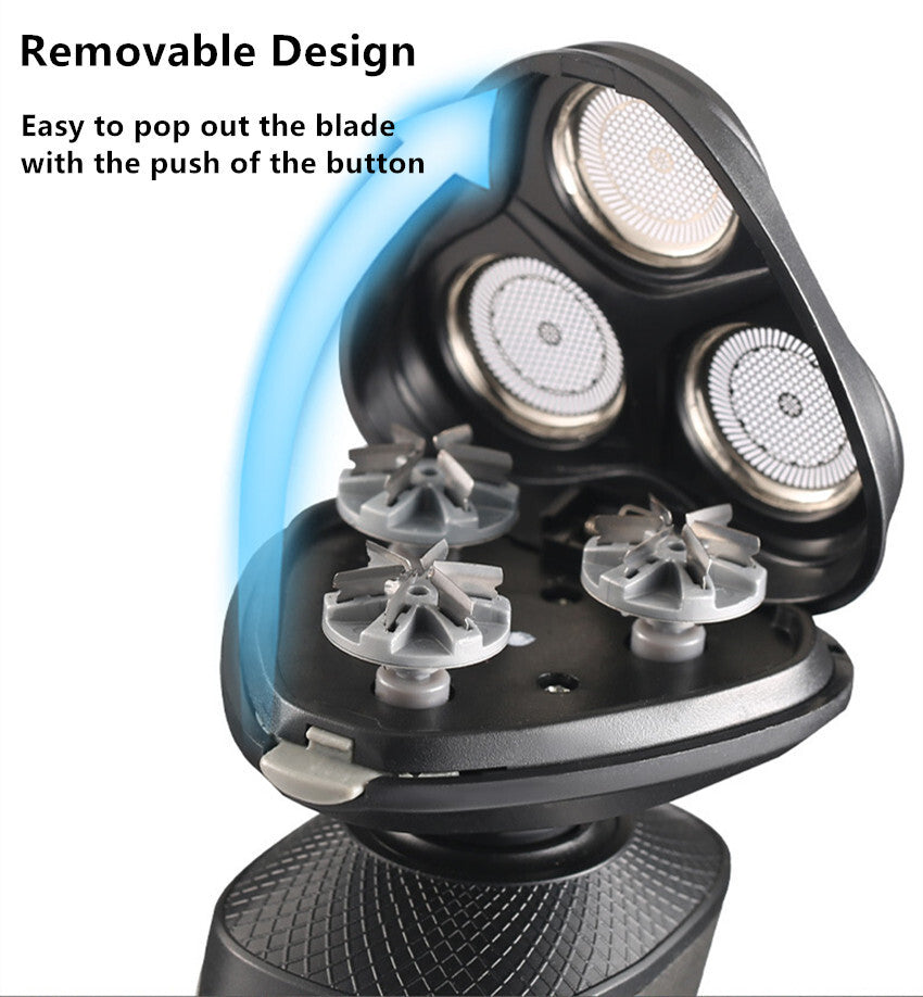 Waterproof Electric Rotary Shaver - 3-in-1 Trimmer