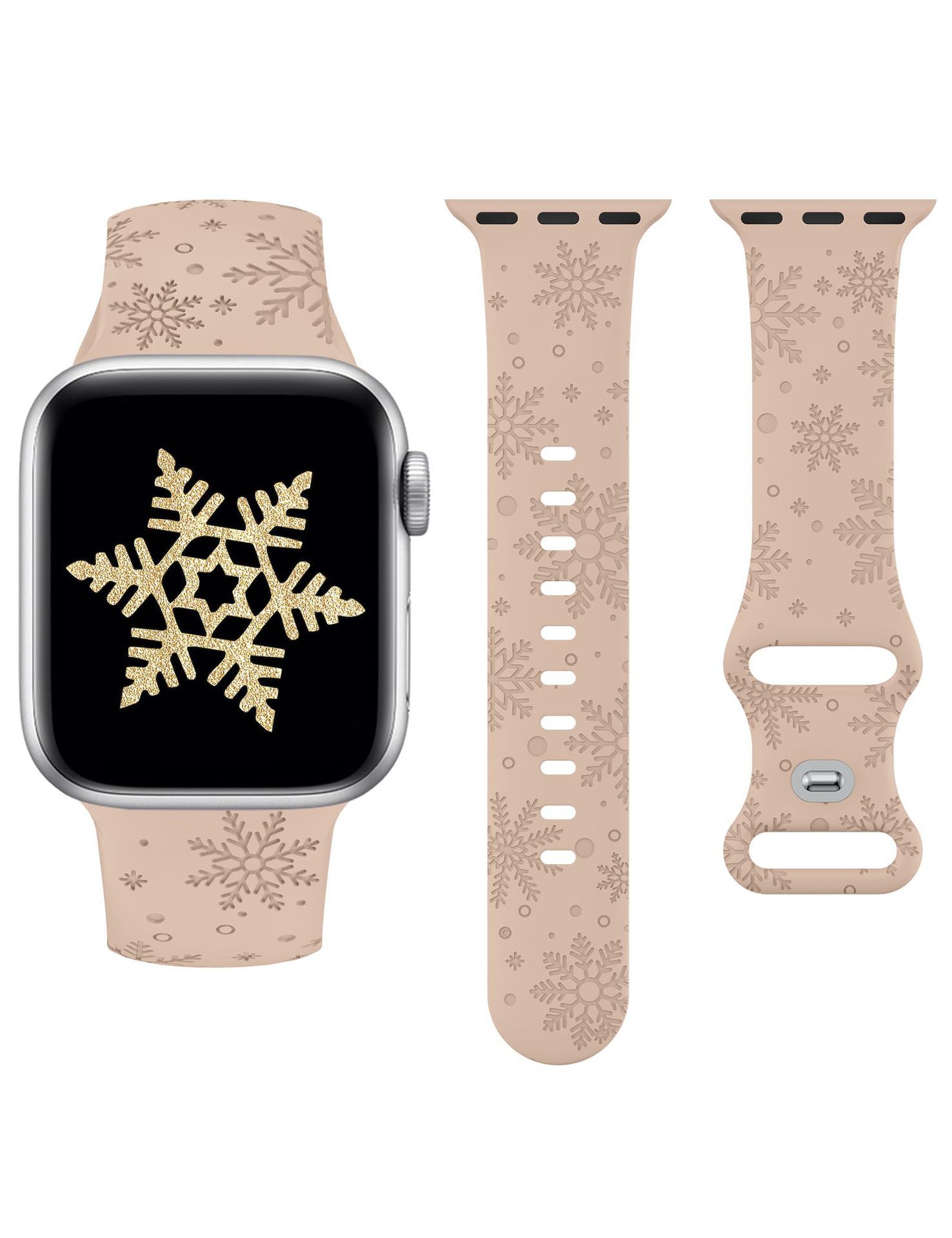 Festive Snowflake Silicone Apple Watch Strap - Christmas Edition