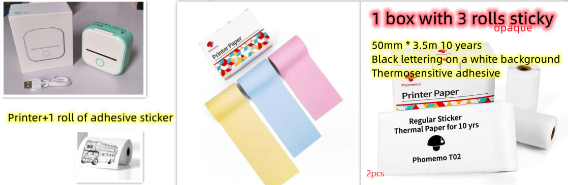 Portable Mini Thermal Label Printer - Bluetooth Photo & Price Tag