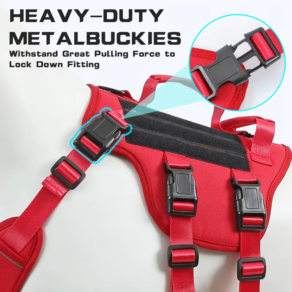 Tactical Dog Harness - No-Pull Reflective Vest for Large Dogs