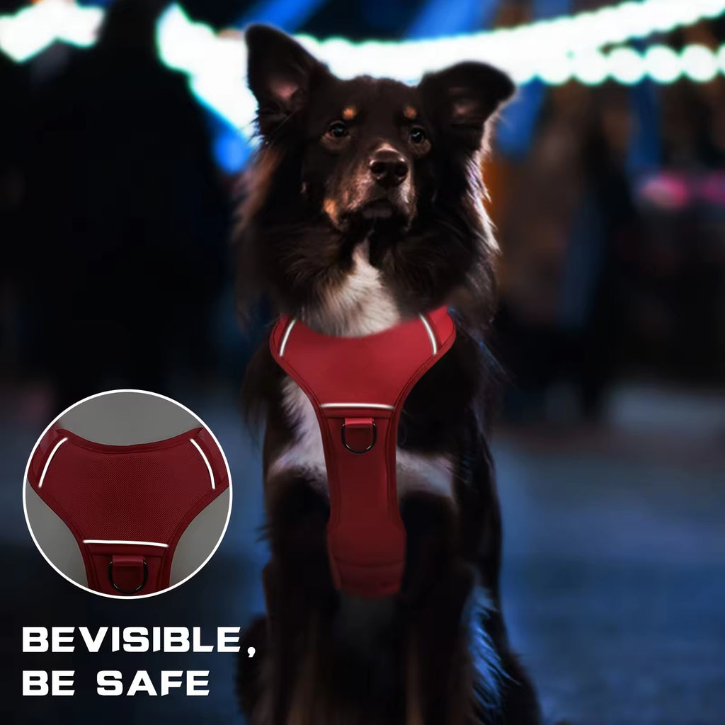 Tactical Dog Harness - No-Pull Reflective Vest for Large Dogs