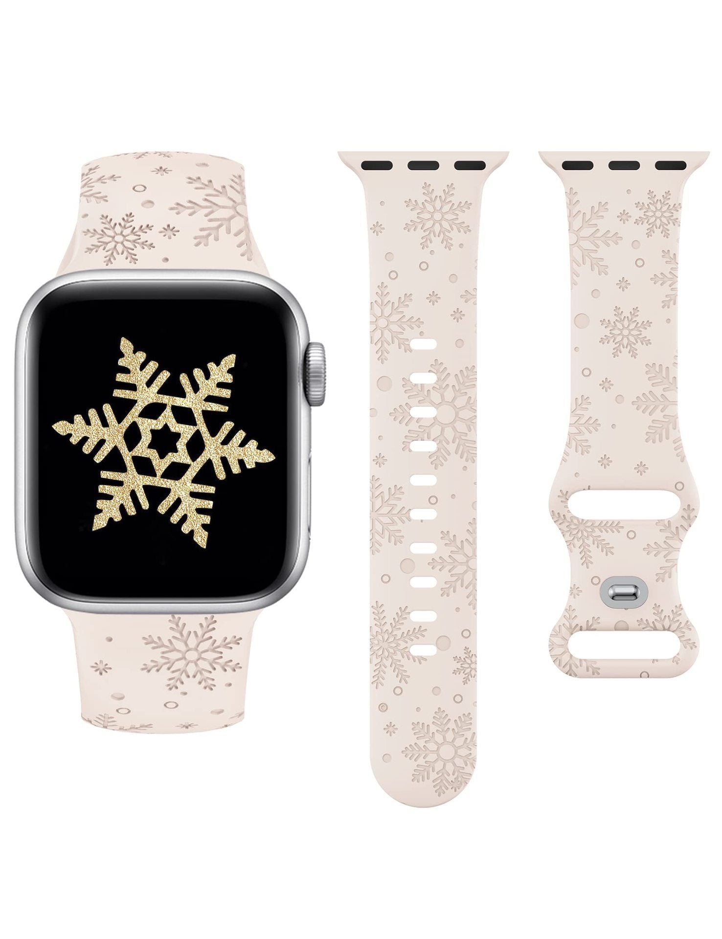 Festive Snowflake Silicone Apple Watch Strap - Christmas Edition
