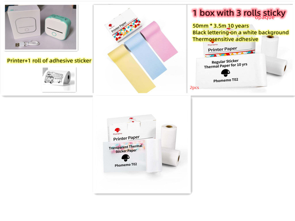 Portable Mini Thermal Label Printer - Bluetooth Photo & Price Tag