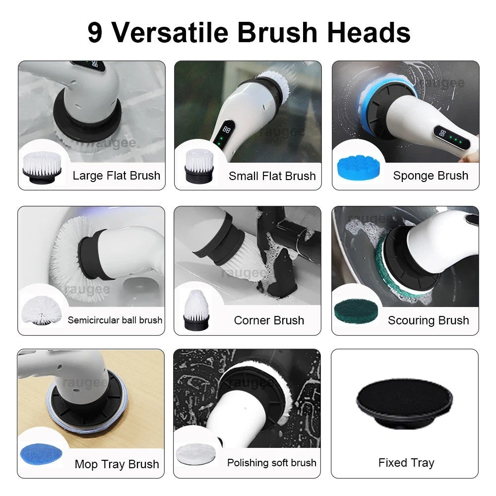 Electric Spin Scrubber - Cordless Rotating Cleaning Brush