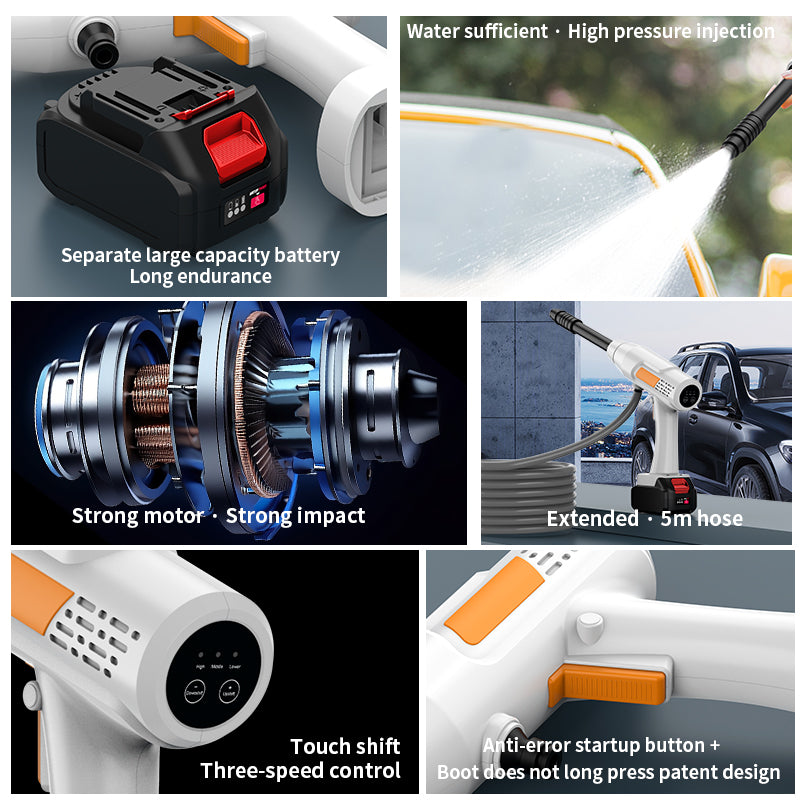 Cordless Pressure Washer 12V - Portable Car & Garden Cleaner