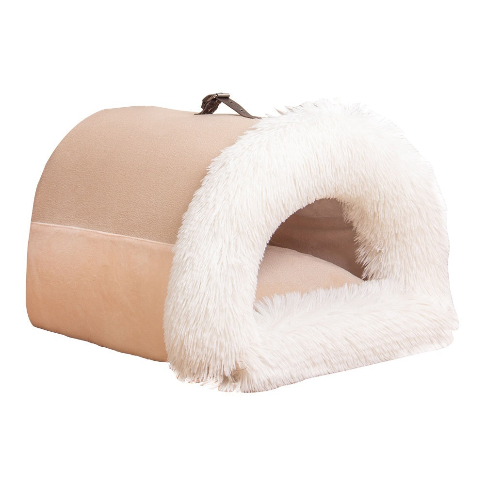 Portable Pet Bed - Warm Plush Nest for Dogs & Cats