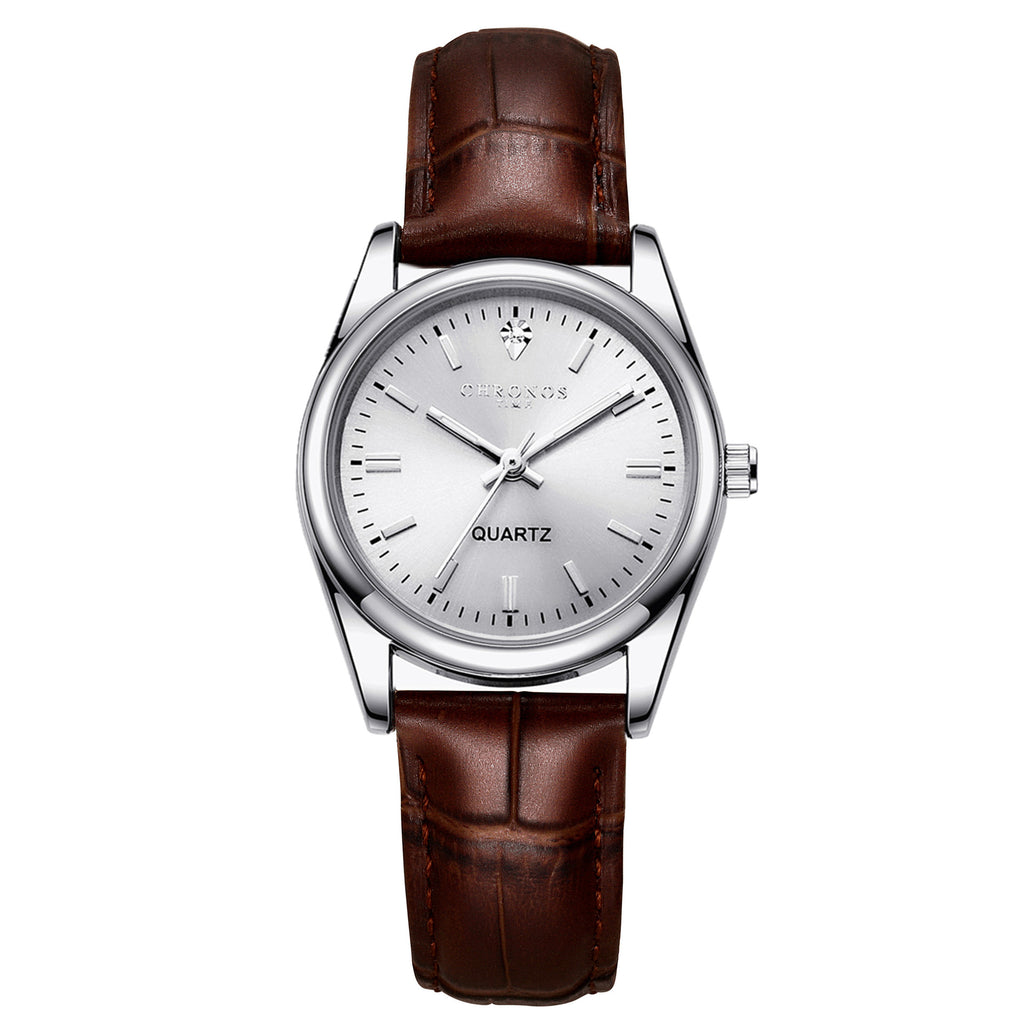 Women's Leather Strap Watch - Luminous Quartz Fashion Timepiece