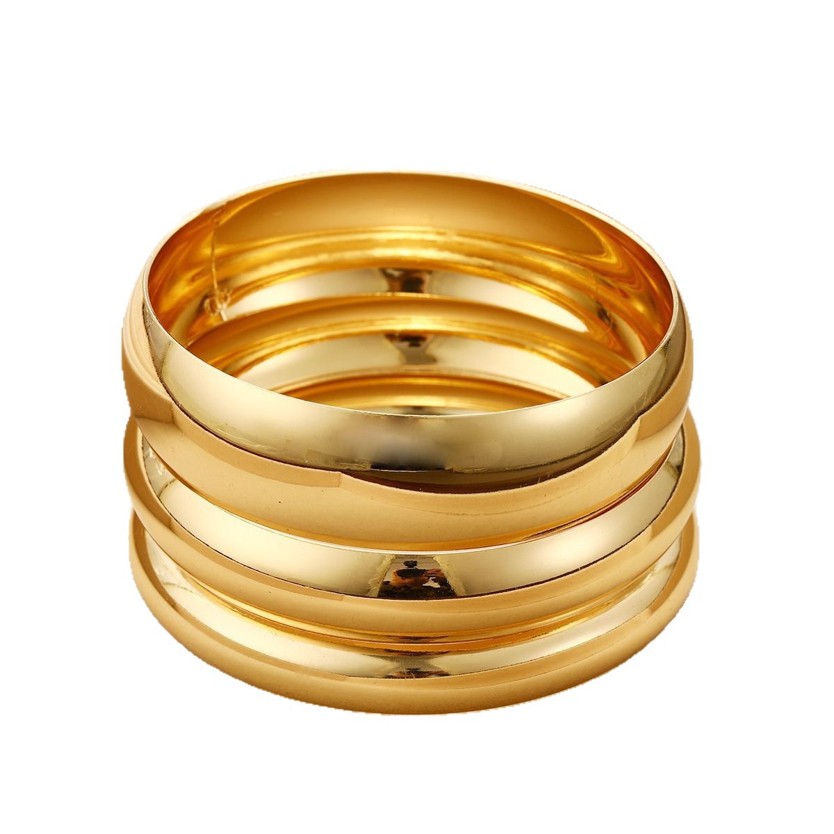 Women's Geometric Bracelet Set - 3-Piece Gold Collection