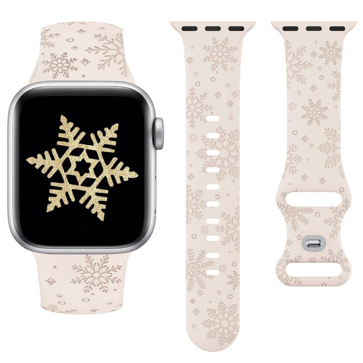 Festive Snowflake Silicone Apple Watch Strap - Christmas Edition