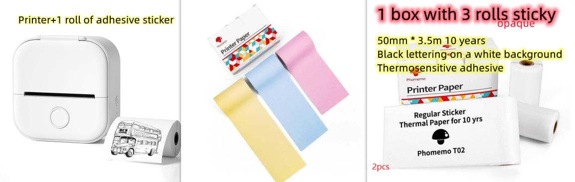 Portable Mini Thermal Label Printer - Bluetooth Photo & Price Tag