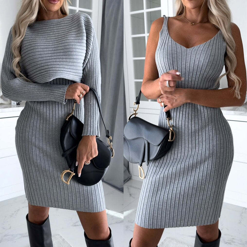 Women's Striped Top & Suspender Skirt Set - 2 Piece Outfit