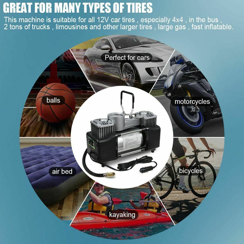 Portable Car Tyre Inflator 12V - 150 PSI Air Compressor
